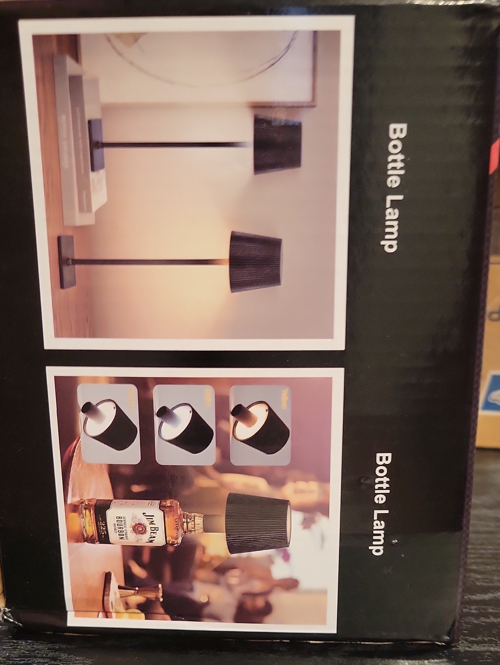 Black Floor Lamp with Tapered Fabric Shade